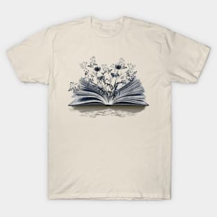 Floral book,Reading books, Book Sticker, bookworm gift for reader,student gift, lover books T-Shirt